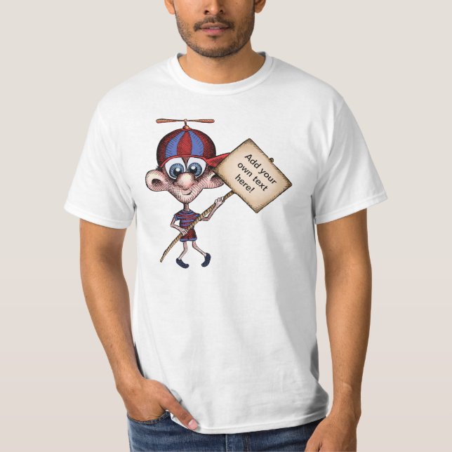 Propellerhattgrabben med undertecknar t-shirt (Framsida)