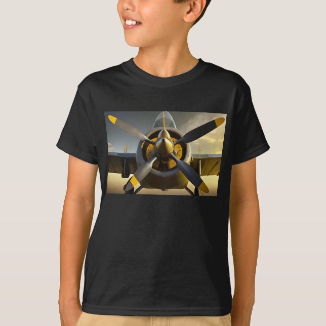 Propellrar från Spitfire WWII-kombattant flygplan T Shirt (Framsida)