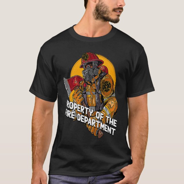 Property Fire Department Firefighter Professional  T Shirt (Framsida)