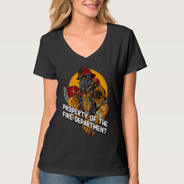 Property Fire Department Firefighter Professional  T Shirt (Framsida)