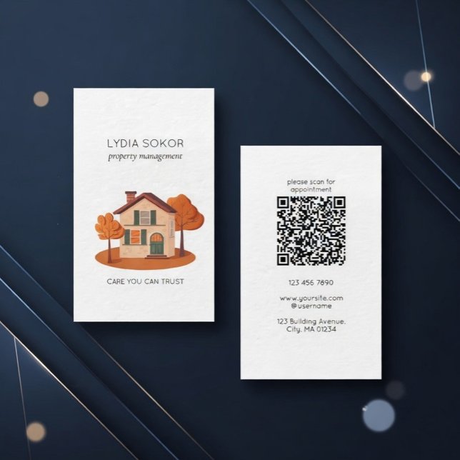 Property Management Business Card with QR Code Visitkort (Skapare uppladdad)