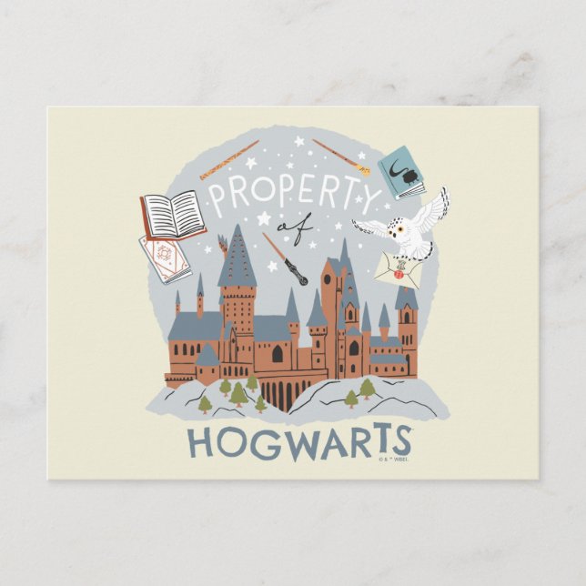 Property of Hogwarts Cartoon Graphic Vykort (Framsida)
