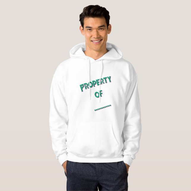 "Property Of" Personalized Men's Hoodie (Hel framsida)