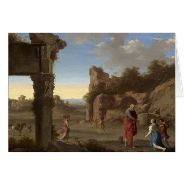 Prophet Elijah och Zarephath Hälsningskort (Framsidan Horizontal)