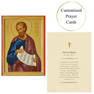 Prophet Elisha Orthodox Christian Prayer Card Placeringskort