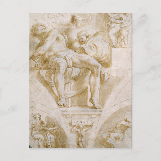 Prophet Jonah och två förstörda Lunettes Vykort (Framsida)