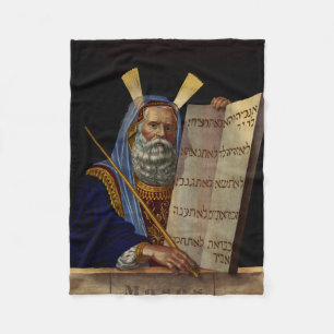 Prophet Moses med lagens tabletter Fleecefilt
