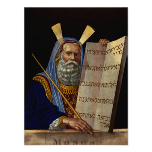 Prophet Moses med lagens tabletter Fototryck