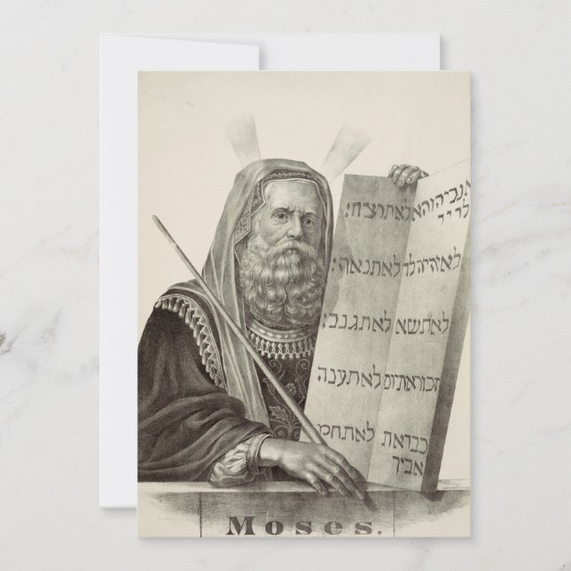 Prophet Moses med lagens tabletter Inbjudningar (Framsida)