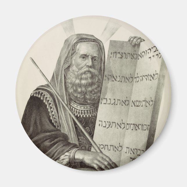 Prophet Moses med lagens tabletter Magnet (Framsidan)