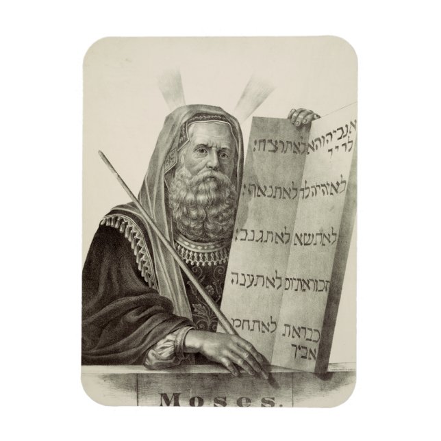 Prophet Moses med lagens tabletter Magnet (Vertikal)