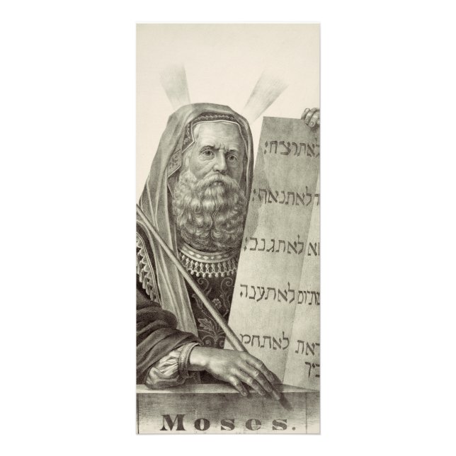 Prophet Moses med lagens tabletter Reklamkort (Framsidan)