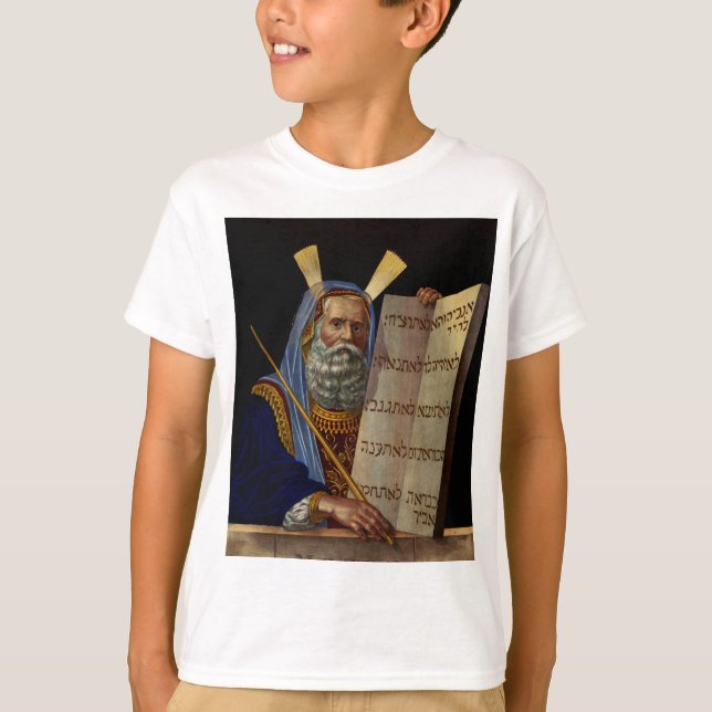 Prophet Moses med lagens tabletter T Shirt (Framsida)