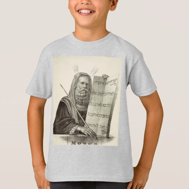 Prophet Moses med lagens tabletter T Shirt (Framsida)