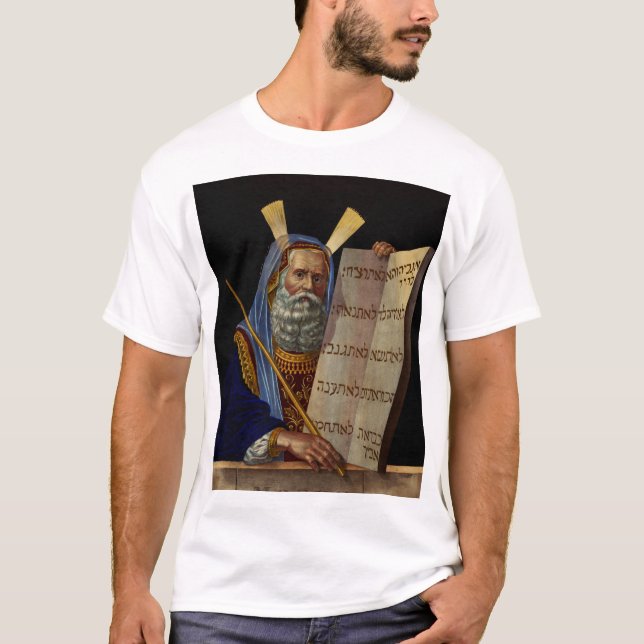 Prophet Moses med lagens tabletter T Shirt (Framsida)
