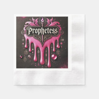 "Prophetess" Coin Cocktail Napkins: Small Deta Pappersservett