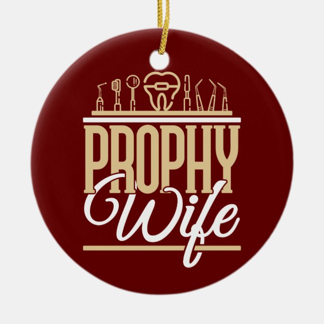 Prophy Maka Dentist Dental Hygienist Women Julgransprydnad Keramik (Framsidan)
