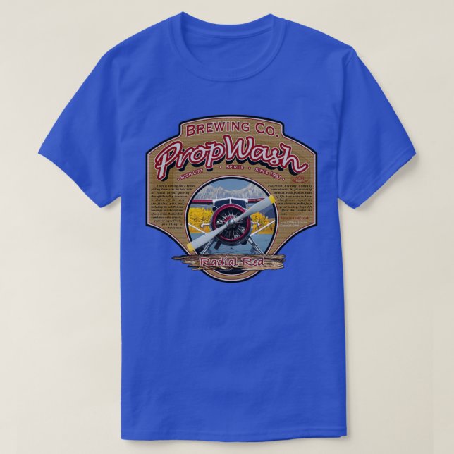 PropWash Brewing Co Hydravion Radial Red DHC2 Beav T Shirt (Design framsida)