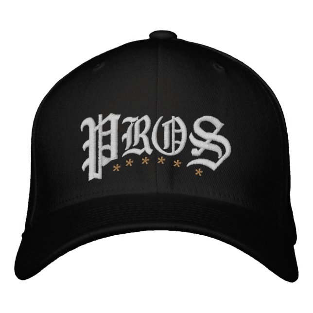 Pros 2.0 Golf Embroized Baseball Cap Broderad Keps (Framsida)
