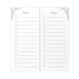 Pros And Cons Checklist List Notes Anteckningsblock