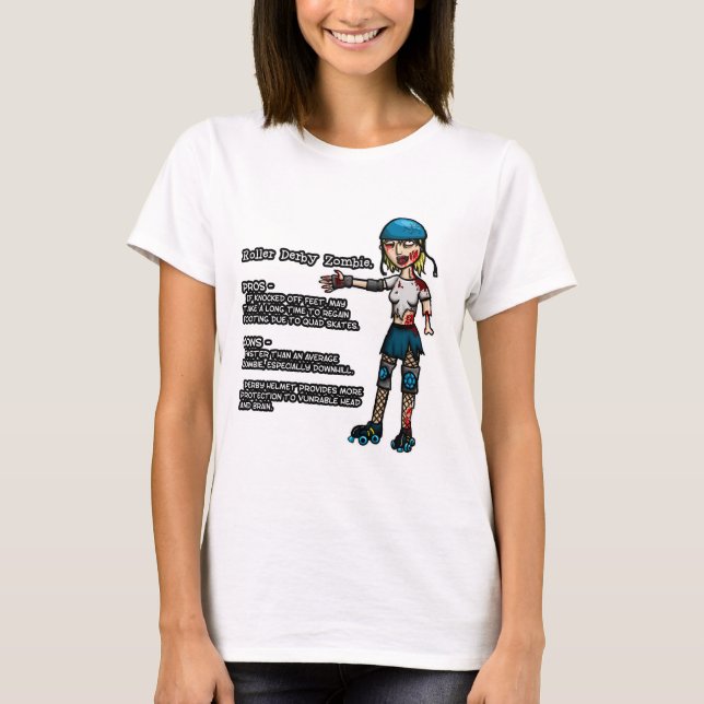 Pros - och - lurar den rullDerby zombien T Shirt (Framsida)