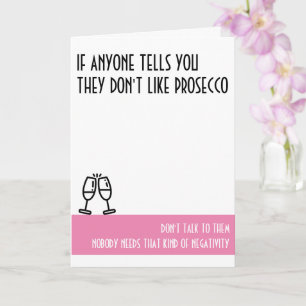 Prosecco Älskare Standard Rosa Birthday Card Kort