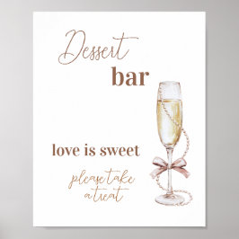 Prosecco and Pearls Möhippa Dessert Pub Poster