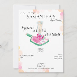 Prosecco Après Pickleball Retro Möhippa Inbjudningar