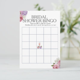 Prosecco blommor Bröllopsdusch Bingo spel Inbjudningar