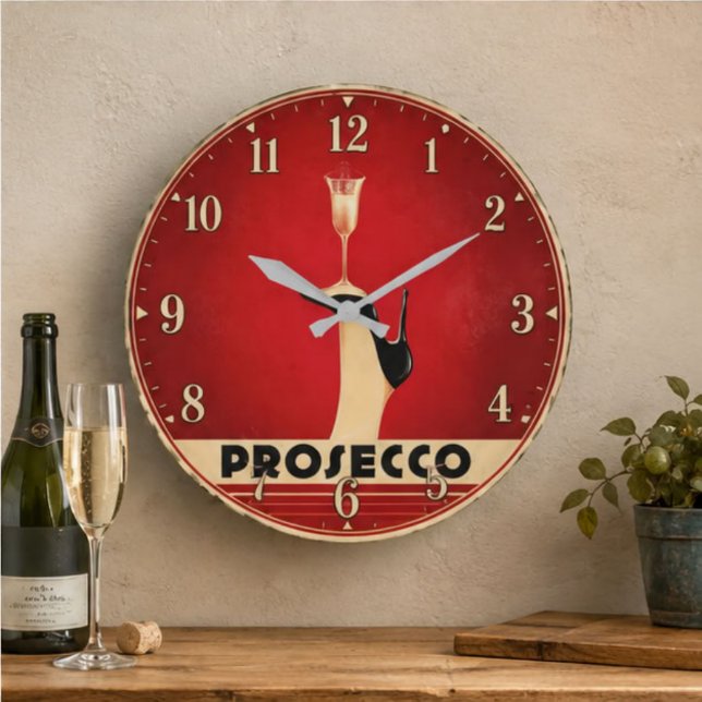 Prosecco Champagne Lover Kitchen Elegant Wine Stor Klocka (Skapare uppladdad)