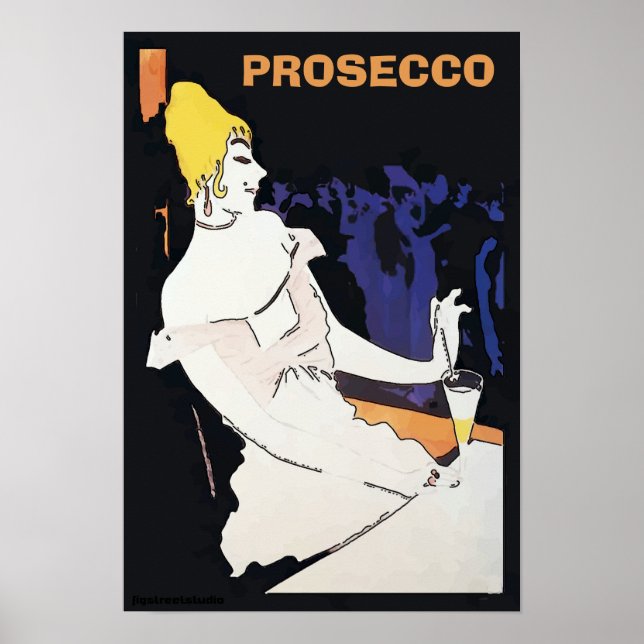 Prosecco Dam i Salon Poster (Framsidan)