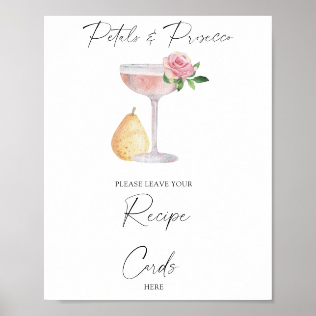 Prosecco - Ditt recept-kort här Poster (Framsidan)