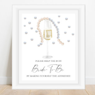 Prosecco - hjälp den upptagna bruden Adress Poster