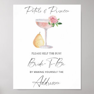 Prosecco - hjälp den upptagna bruden Adress Poster