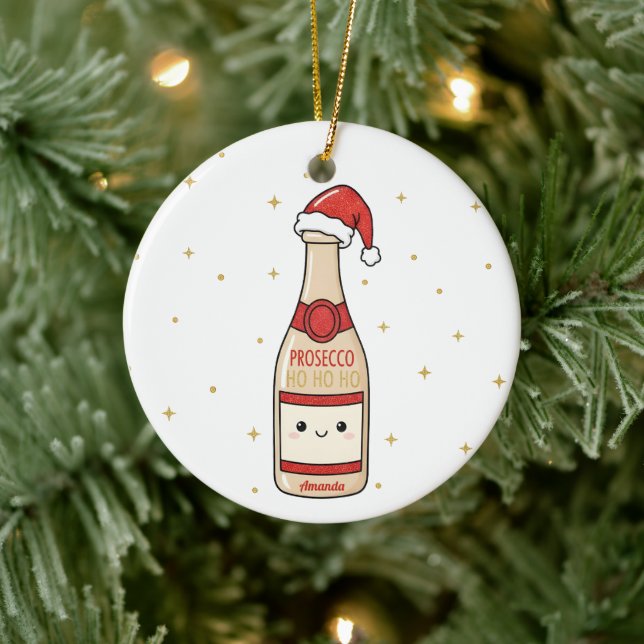 Prosecco Ho Ho Ho Roligt julprydnadsgåva Julgransprydnad Keramik (Träd)