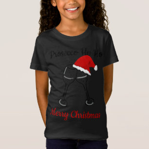 Prosecco Ho Ho jul Party Santa Hat T Shirt