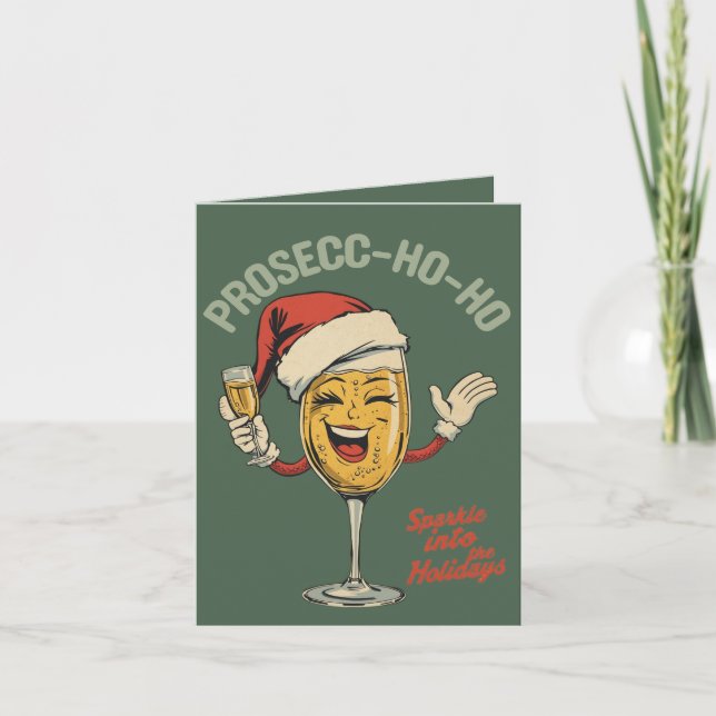 Prosecco-ho-ho – Rolig jul Prosecco skämt  Kort (Framsida)