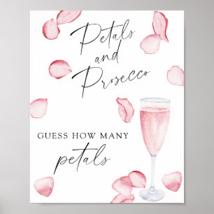 Prosecco - hur många petals Möhippa-spel Poster