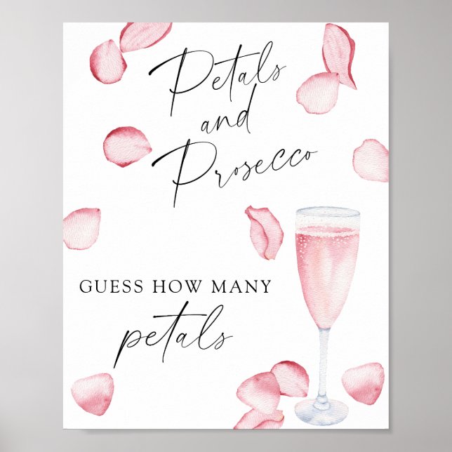 Prosecco - hur många petals Möhippa-spel Poster (Framsidan)