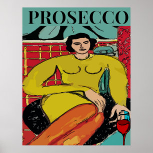 Prosecco Kvinna, Vin Poster