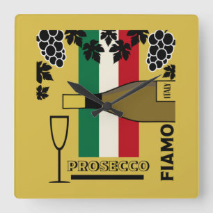 Prosecco mousserande vin fyrkantig klocka