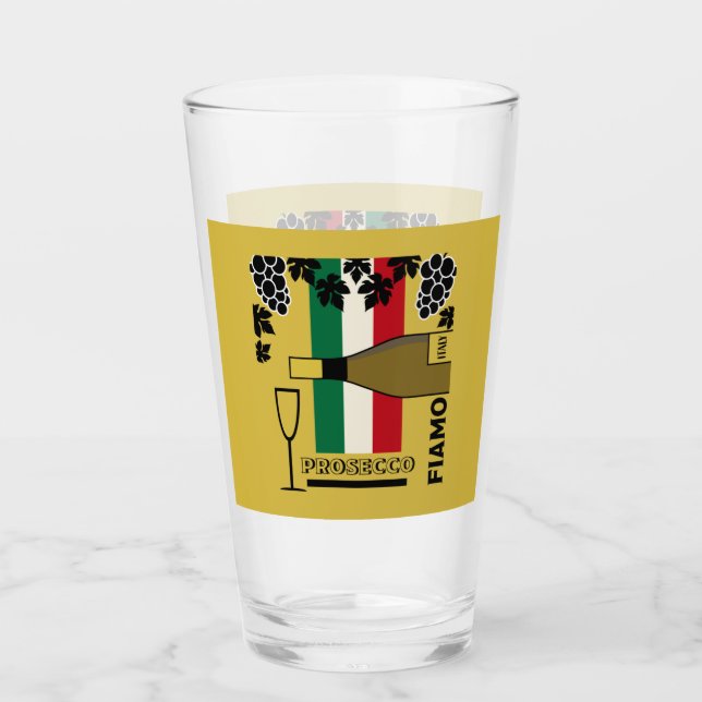 Prosecco mousserande vin glaskopp (Framsida)