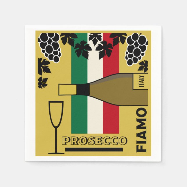 Prosecco mousserande vin pappersservett (Framsidan)