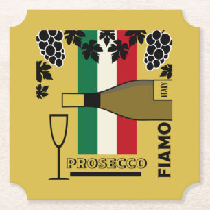 Prosecco mousserande vin underlägg papper