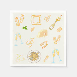 Prosecco och Pasta Födelsedag Pappersservett