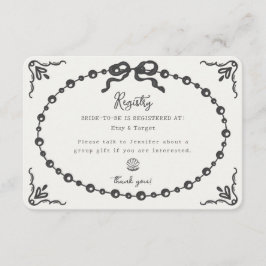 Prosecco Pearl Coquette Bow Presentregisteringskor Tilläggskort