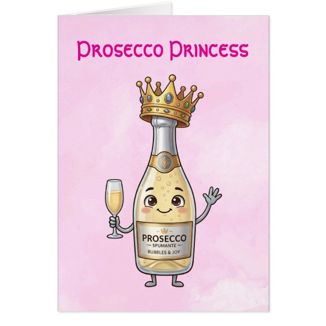 Prosecco Prinsessa Välkomstkort Hälsningskort (Framsidan)