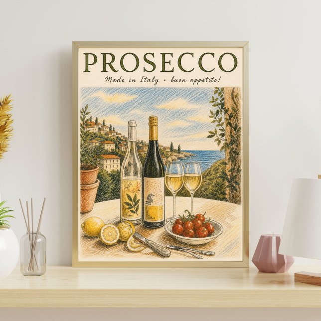 Prosecco Väggkonst | Italiensk Vinfärgskrift (Skapare uppladdad)