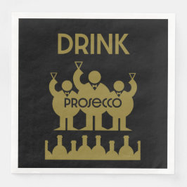 Prosecco-vin drickare pappersservett