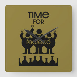 Prosecco Vin Drinkers Fyrkantig Klocka